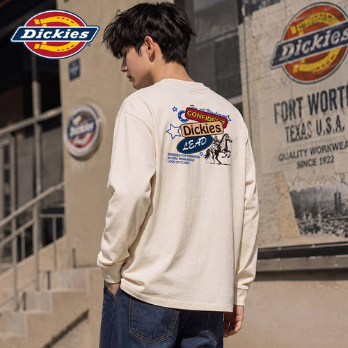 Dickies创意印花休闲长袖T恤衫