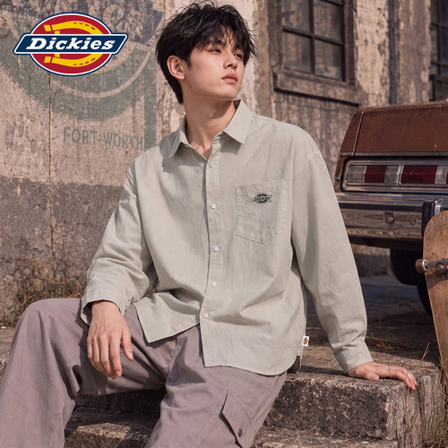 Dickies美式翻领贴袋长袖衬衫
