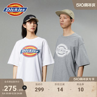 Dickies24春夏新款大logo印花休闲圆领短袖T恤宽松内搭男女情侣