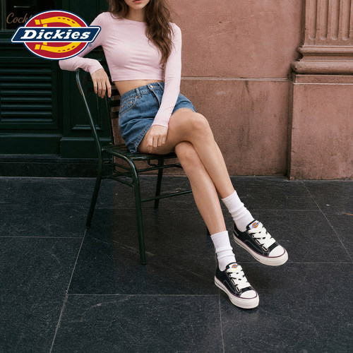 Dickies复古厚底系带帆布板鞋女