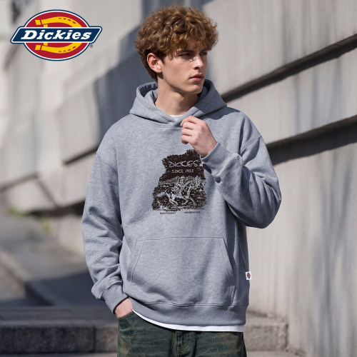 Dickies创意印花大口袋套头卫衣