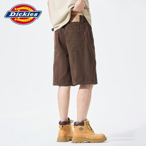 Dickies复古拼接牛仔五分短裤