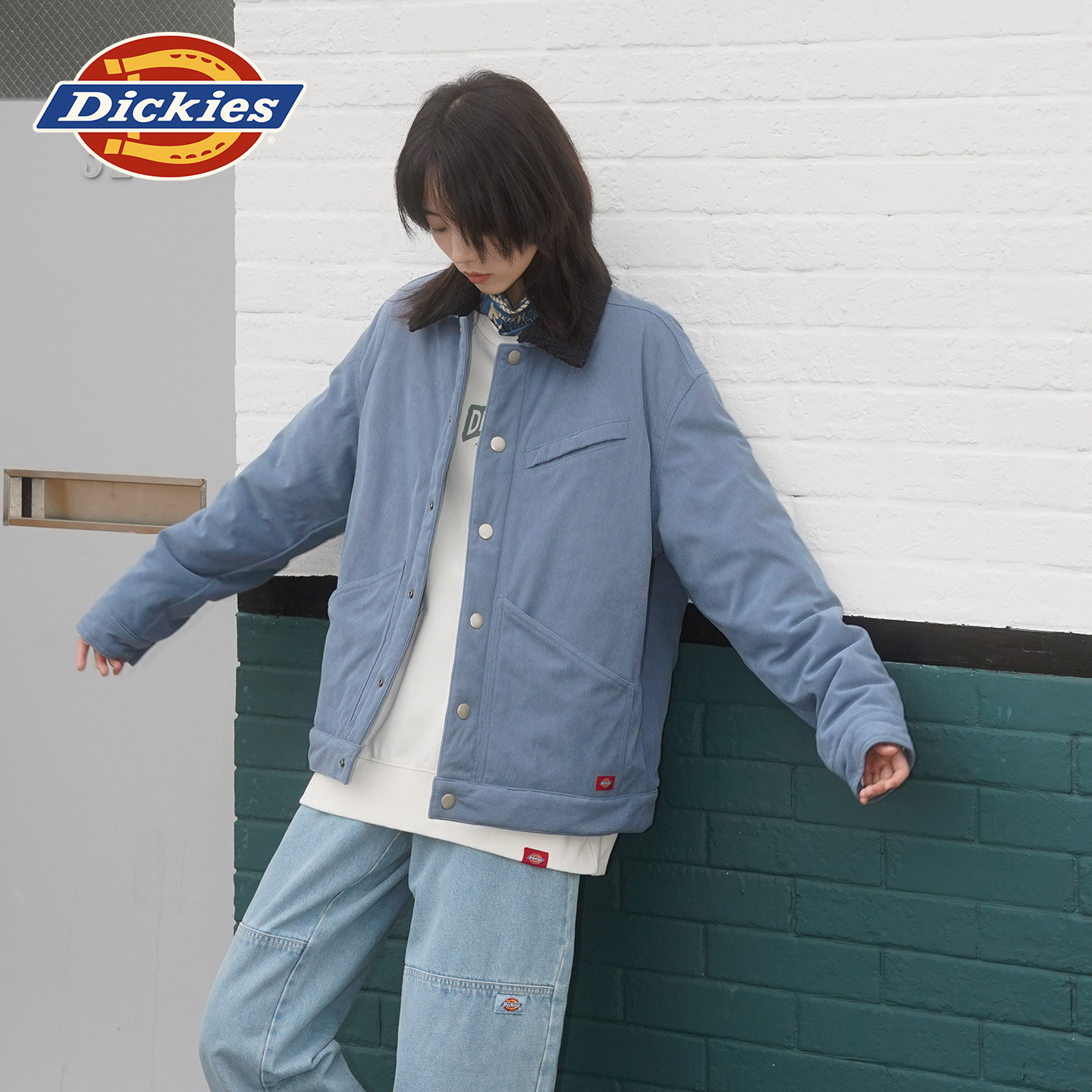 Dickies帝酷适棉服25秋冬新宽松休闲仿羊羔绒领口灯芯绒夹克男女,男装,夹克,淘宝优惠券,粉丝福利购,淘宝优惠卷