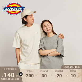 Dickies春夏工装 T恤男女情侣宽松内搭 华夫格面料重磅感短袖