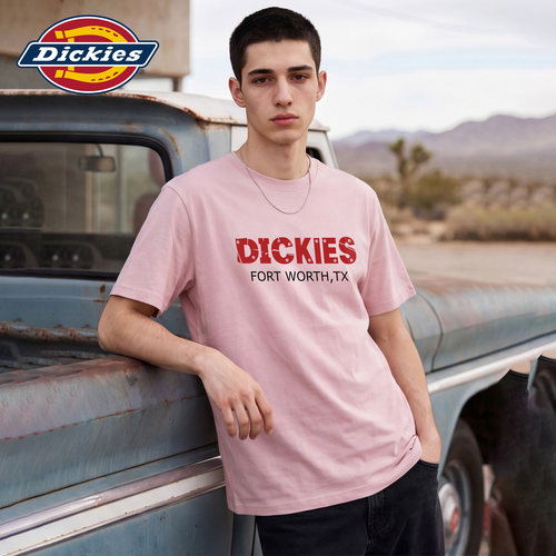 Dickies帝酷适美式纯棉字母印花短袖T恤男夏季情侣宽松半袖上衣M