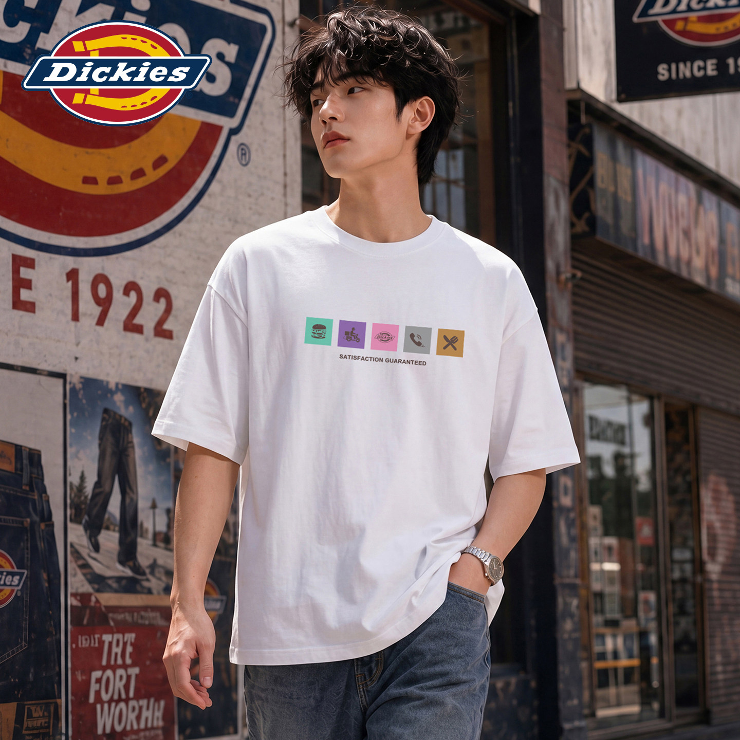 Dickies彩色印花美式圆领短袖T恤图片