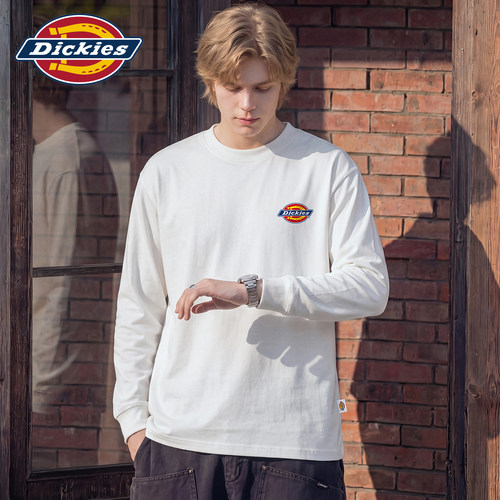 Dickies经典小标圆领长袖T恤衫