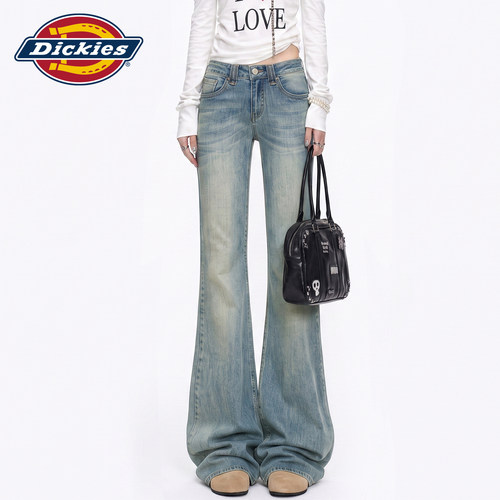 Dickies帝酷适美式微喇牛仔裤女Y