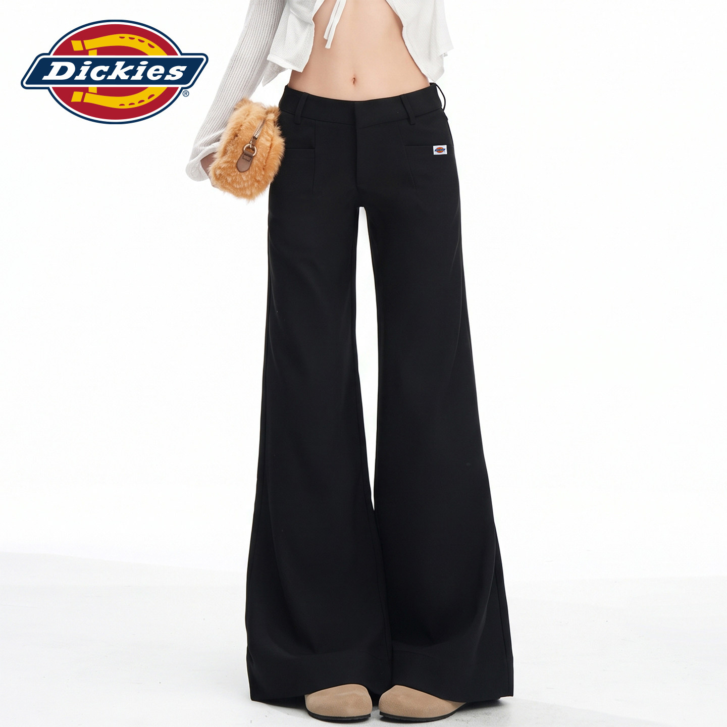 Dickies帝酷适黑色微喇西装裤女Y图片