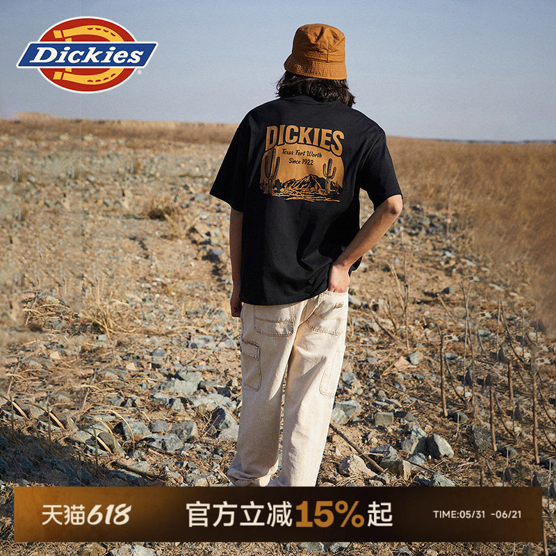 Dickies帝酷适夏宽松背后字母印花休闲短袖T恤男女情侣美式风格J