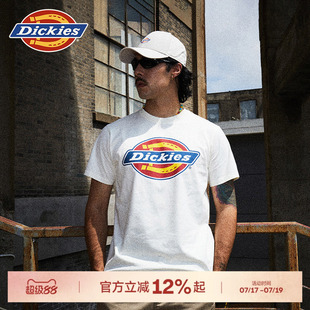 Dickies帝酷适经典三色马蹄铁大LOGO休闲风夏男女同款短袖T恤YHJ