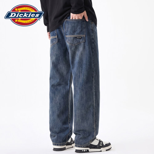 Dickies宽松直筒水洗垂感牛仔裤