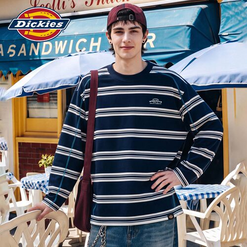 Dickies男士秋季美式圆领长袖T恤