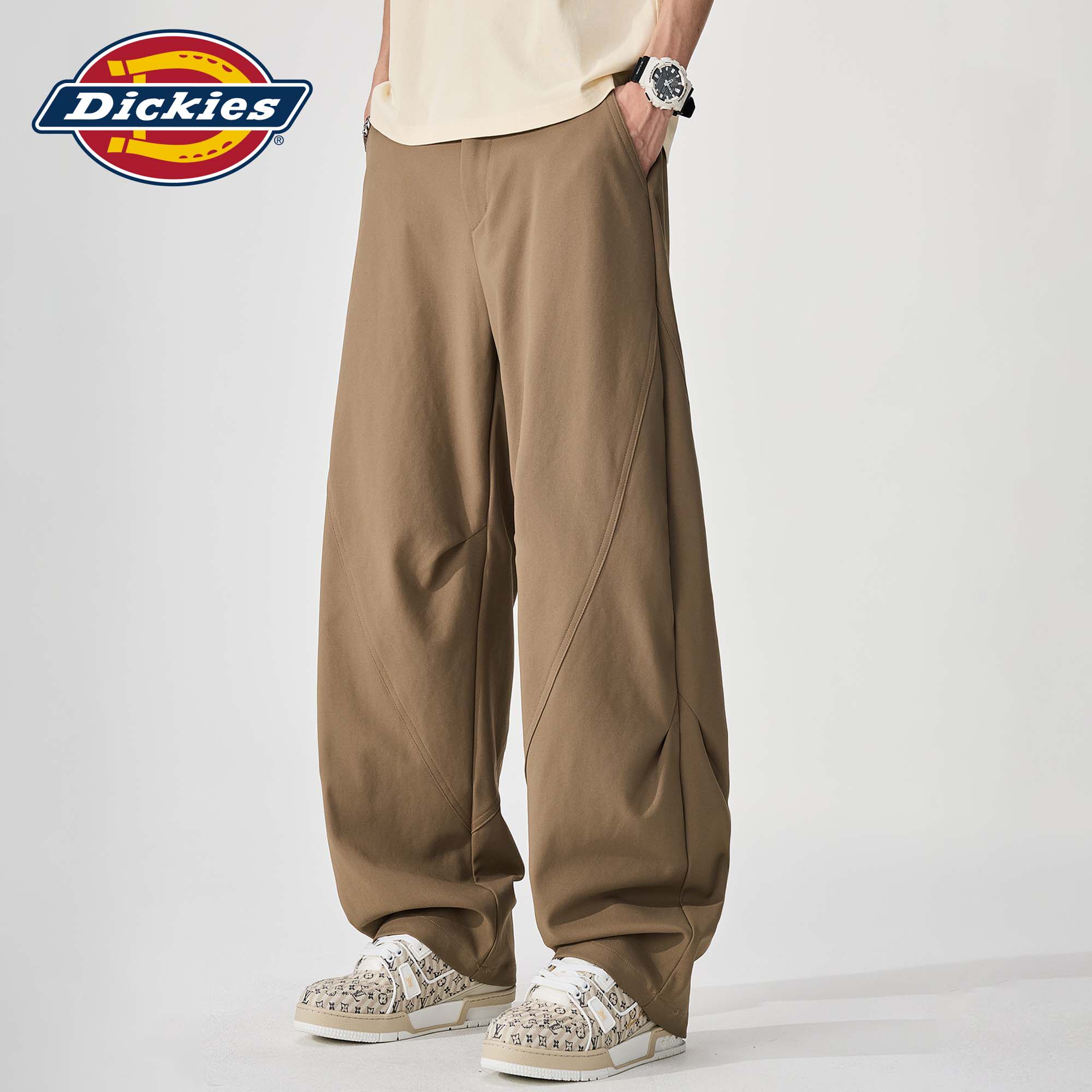 Dickies帝酷适男士弯刀休闲裤秋季解构拼接阔腿长裤宽松百搭裤子M