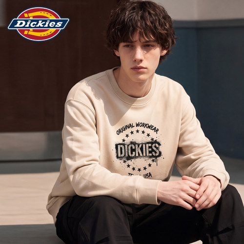 Dickies男秋季美式印花圆领卫衣