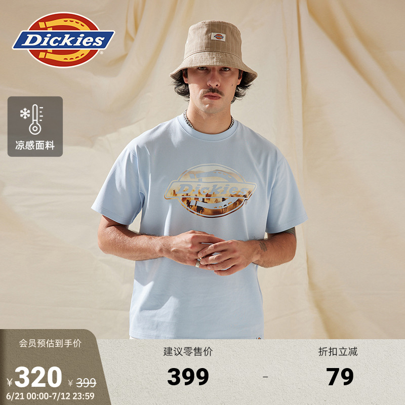 Dickies25春夏新款 凉感面料 前胸大LOGO印花短袖T恤 男女情侣