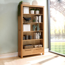 优木家具纯实木书柜1米北美橡木书架实木书橱展示柜北欧简约原木