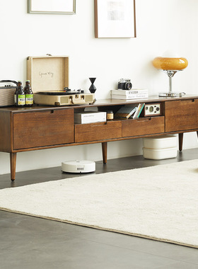 优木家具全实木电视柜2.2米北欧简约全实木电视柜小户型1.5米原木