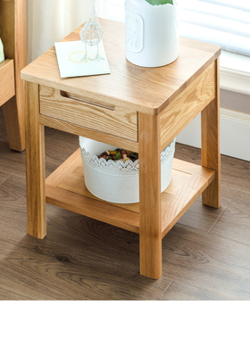 优木家具北美橡木床头柜单抽床头柜全实木床头柜北欧简约原木家具