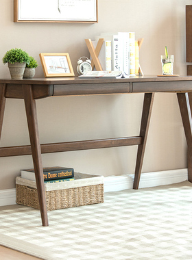 优木家具纯实木书桌1米北美橡木办公桌写字桌电脑桌1.2米北欧简约