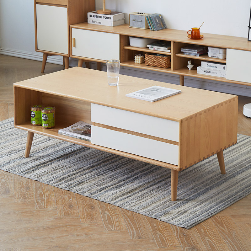 优木家具白蜡木茶几原木色全实木