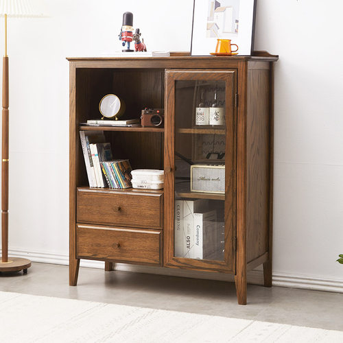 北欧简约全实木厅柜红橡木家具