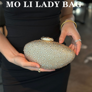 法式复古镶钻闪闪晚宴手拿包名媛旗袍宴会晚礼服手包高端斜跨包