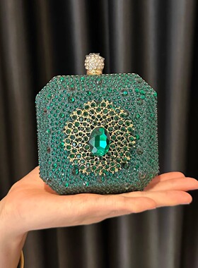 法式名媛手拎包女宴会名媛时尚晚宴包包小众高级感镶钻链条手拿包