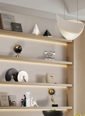 轻奢金属海豚地球仪摆件办公室公司客厅别墅会所酒店大堂软装饰品