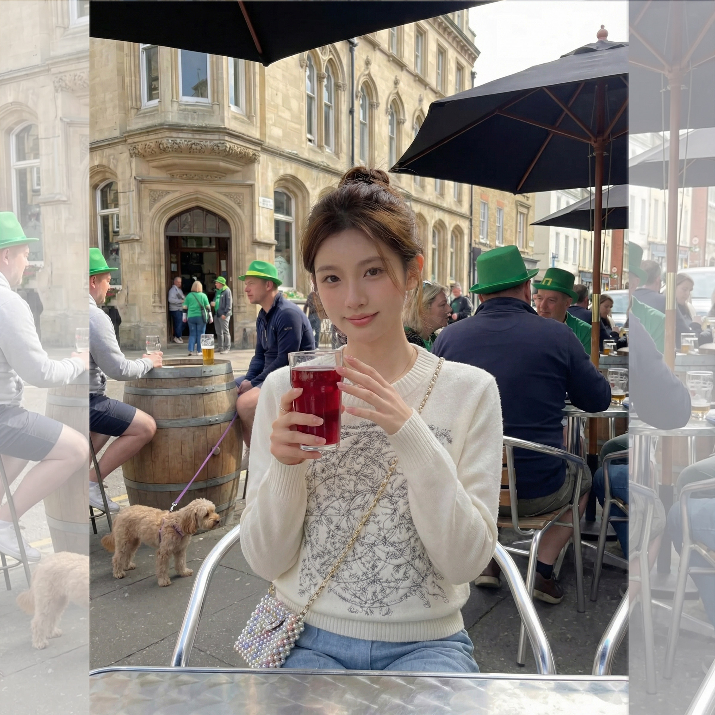 刺绣宽松针织衫重工设计烫钻球形