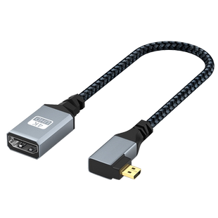 浮太micro微型HDMI公转HDMI母转接线弯头转接头平板相机连接电视