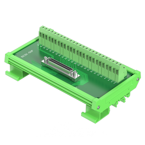 浮太SCSI68P端子台DB50 DB68 DB100scsi免焊式DB槽式转接板中继台_虎窝淘
