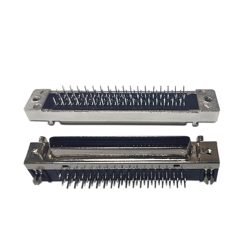 SCSI焊接头DB50 68 100焊板PCB插座90度直角弯插DB68针弯角焊板