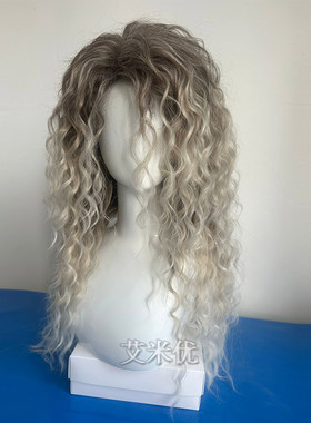 拉美卷棕色长卷发女士整顶假发