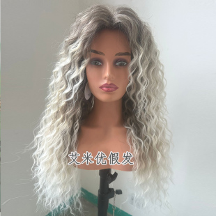 拉美卷假发发套渐变棕色美式风水波纹卷发Kinky Curl Hair Wigs
