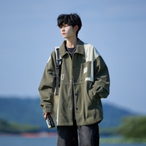 新款日系灯芯绒休闲夹克 男宽松外套相机片外景 6629 P68控98图片