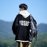 相机片大码撞色连帽外套港风夹克纯色百搭男假两件6636P88控128，男装夹克，电商A034