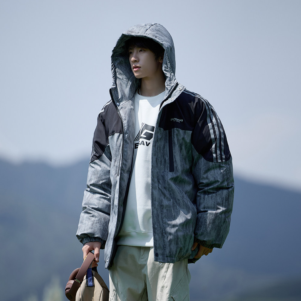 港风冬新款大码连帽棉衣潮男休闲加厚棉服潮牌外套6678P118控168,男装棉衣,电商A034
