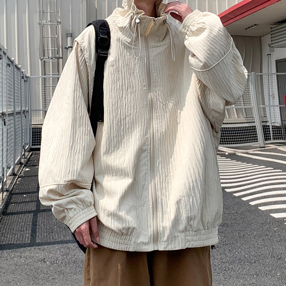 外景新款夹克青年男大码宽松休闲外套纯色可二开6633P88控128,男装夹克,电商A034