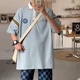 夏季短袖polo衫宽松休闲上衣彩色罗纹男装T恤A0342296P45，男装Polo衫，电商A034