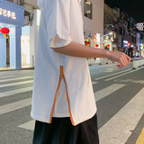 纯色短袖衬衫男女情侣连帽衬衣港风休闲外套2202P50控68，男装衬衫，电商A034