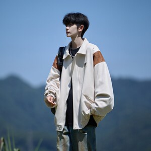 相机片 新款港风宽松休闲棒球服夹克 百搭外套男 6631 P88控118图片