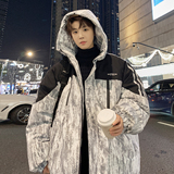 港风新款大码连帽棉衣潮男休闲加厚棉服个性外套6678P118控168，男装棉衣，电商A034