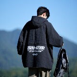 相机外景2025新款印花连帽外套青年男大码宽松夹克6632P88控118，男装夹克，电商A034