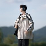 新款翻领大码外套纯色休闲夹克潮牌青年日系男相机2885P58控88，男装夹克，电商A034