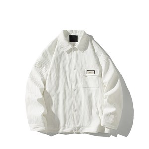 白底翻领夹克港风大码潮小清新日系棒球服外套男款 2895 P65控98，男装夹克，电商A034