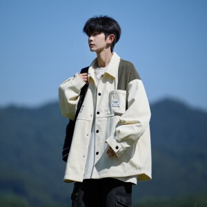 秋装青年大码灯芯绒夹克 潮男休闲外套相机片外景 6629 P68控98图片