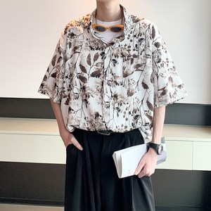 酒店内景 夏新款短袖衬衫 男装复古花衬衣二开 6621 P40控58图片
