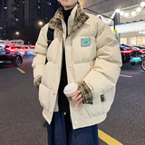 外景日系大码格子棉服双领外套棉袄男帅气棉衣6668P120控178，男装棉衣，电商A034