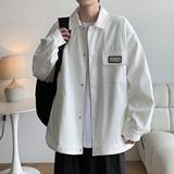 大码纯色翻领港风高级感外套男棒球服青年日系夹克2895P65控98，男装夹克，电商A034